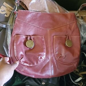 Stylish Burgundy Leather Shoulder Bag